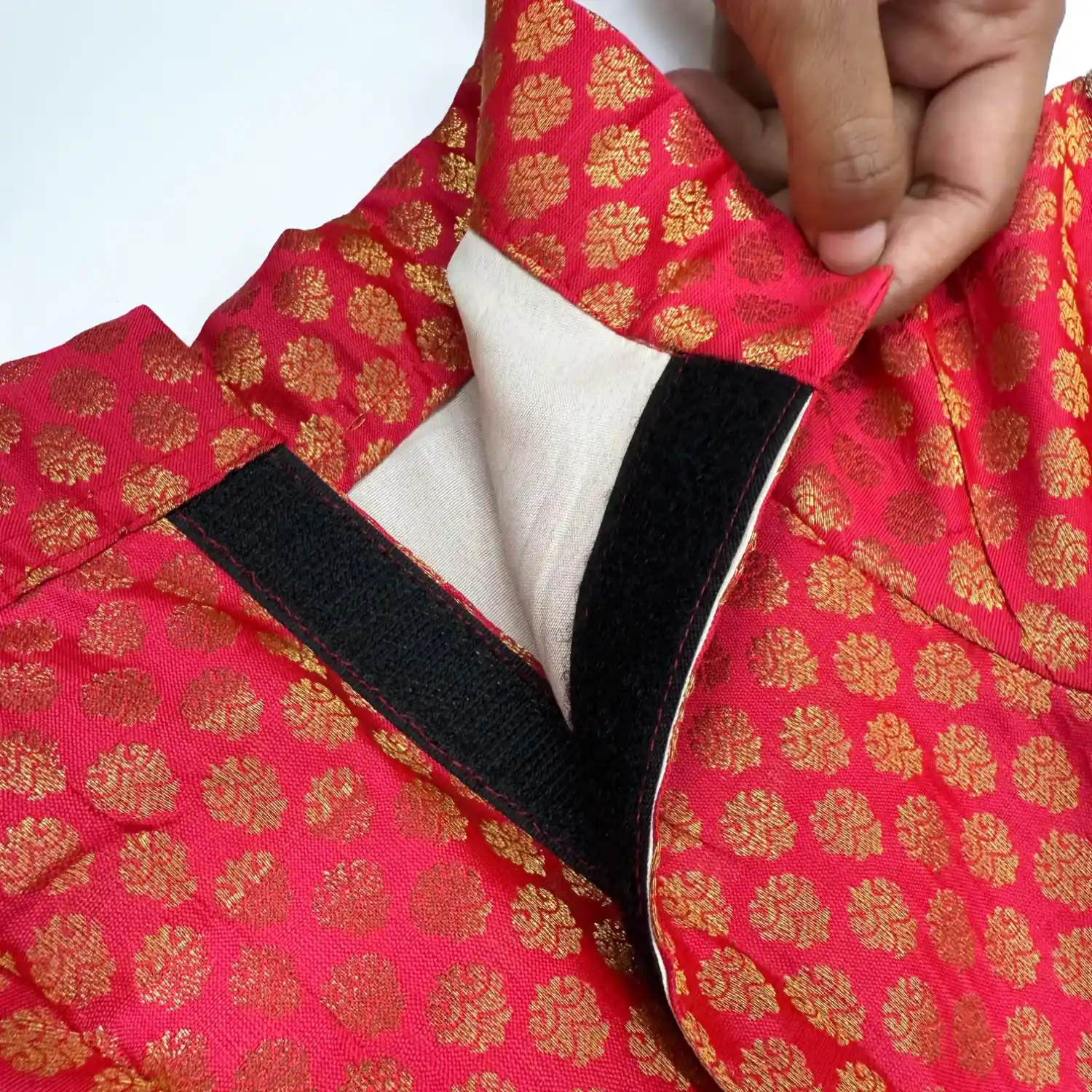 Pawsindia Traditional Royal Brocade Dress for Dogs - Red | Ethnic Festive Wear