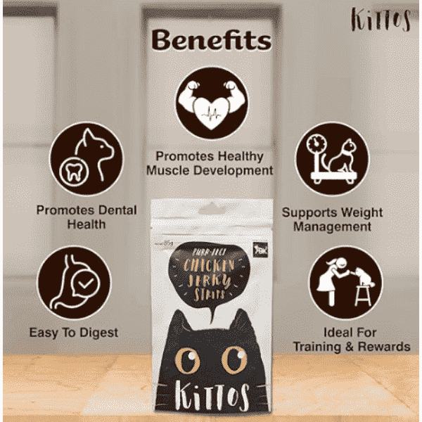 Kittos Chicken Jerky Strips Cat Treat - 35g