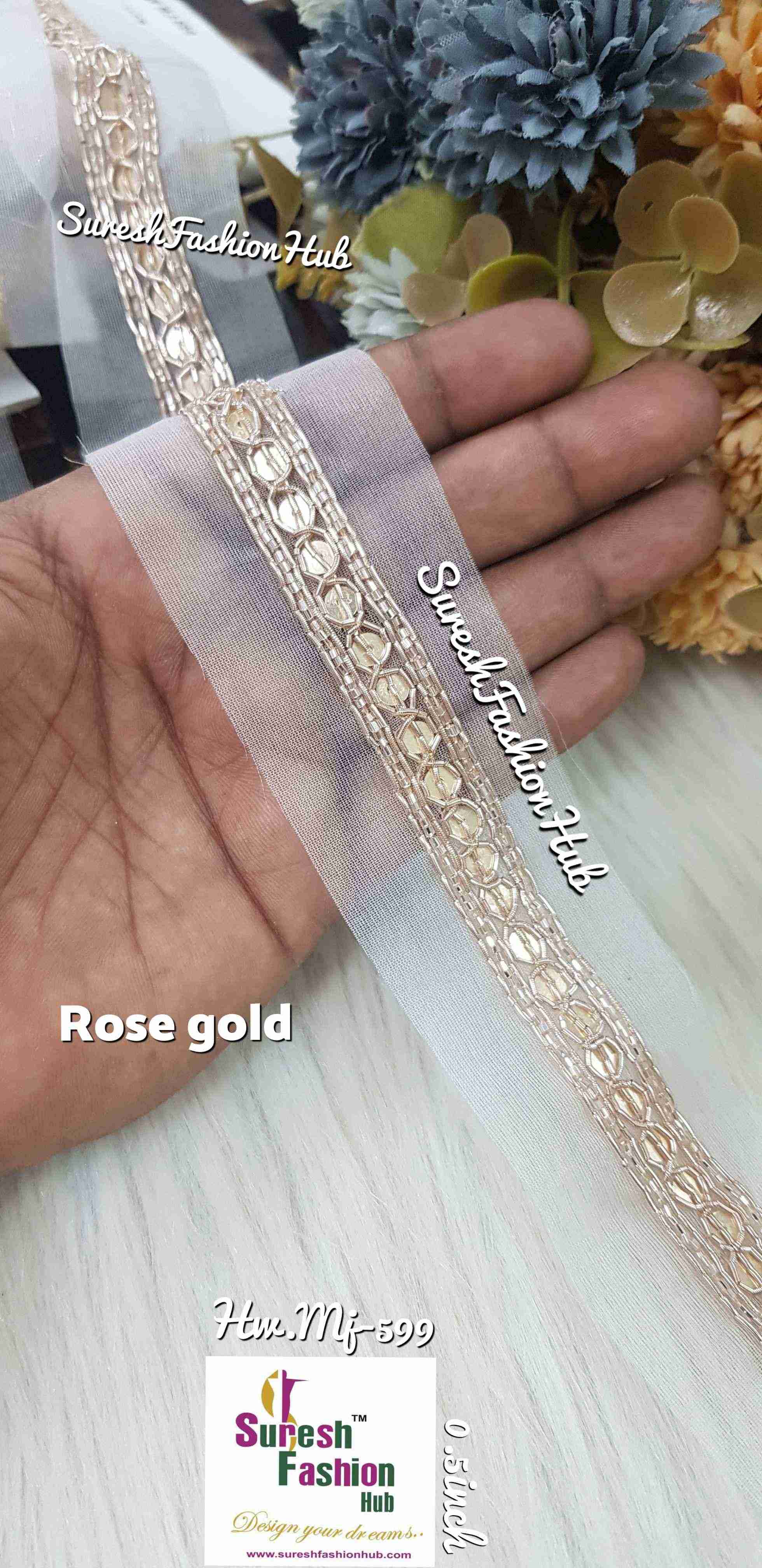 Rose Gold Elegance Handmade Sequin Lace