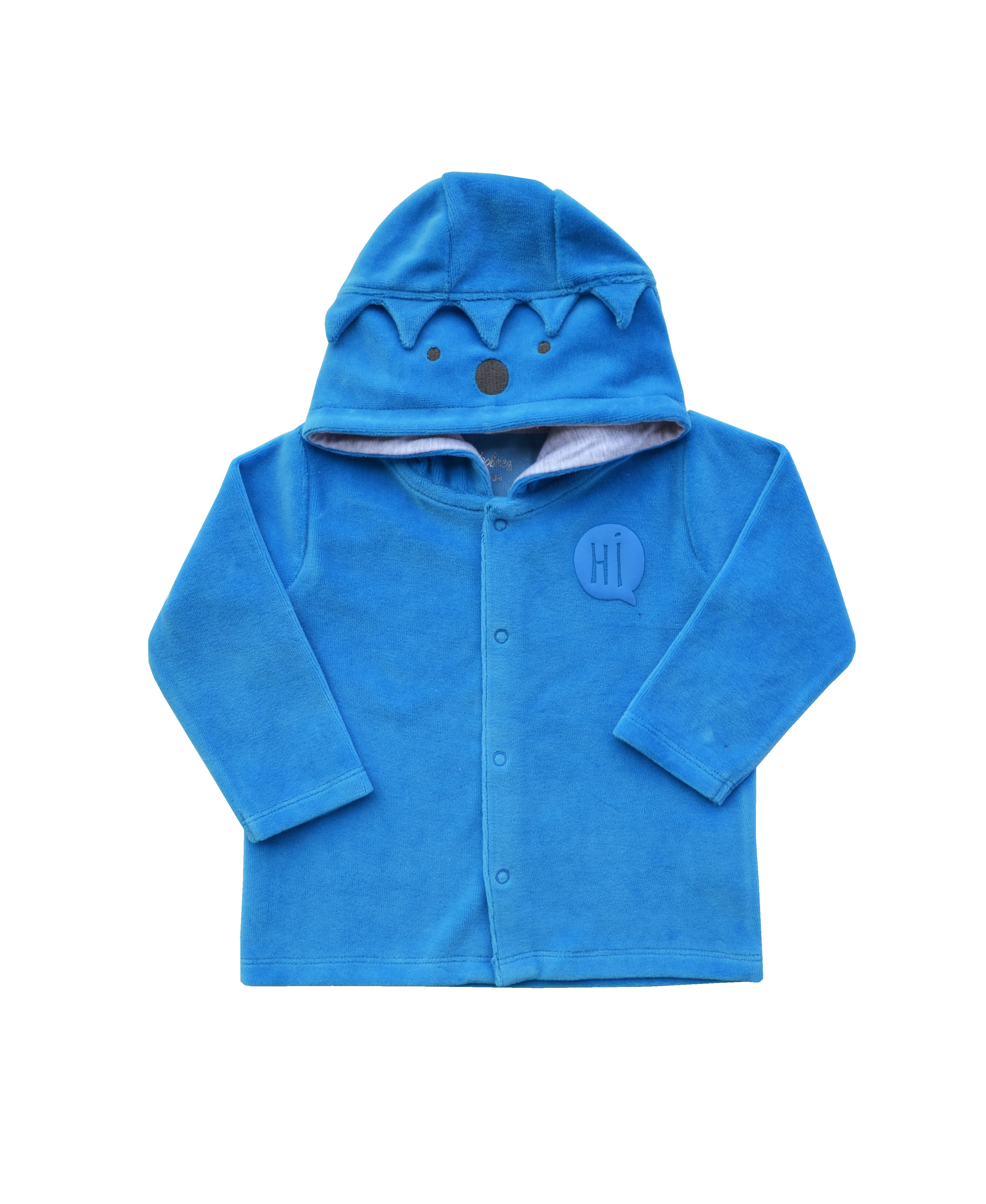 Blue Long Sleeve Hoody Jacket (Velour)