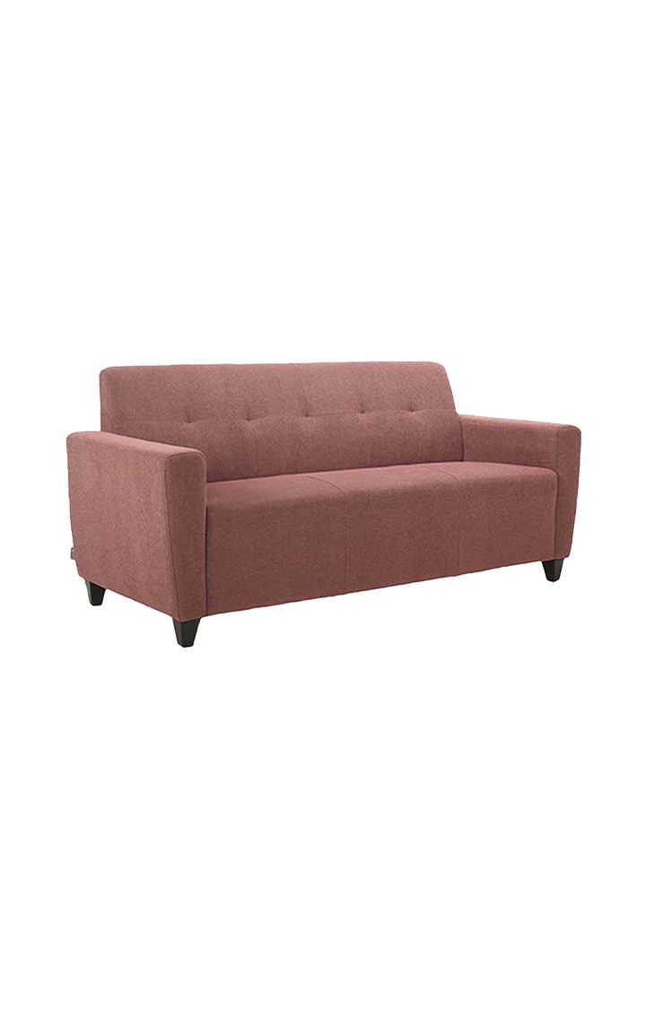 neudot Elegance Sofa for Living Room |3 Persons Sofa|Premium Fabric with Cushioned Armrest |Neem Wood Frame|3 Seater in - Ceramic Pink