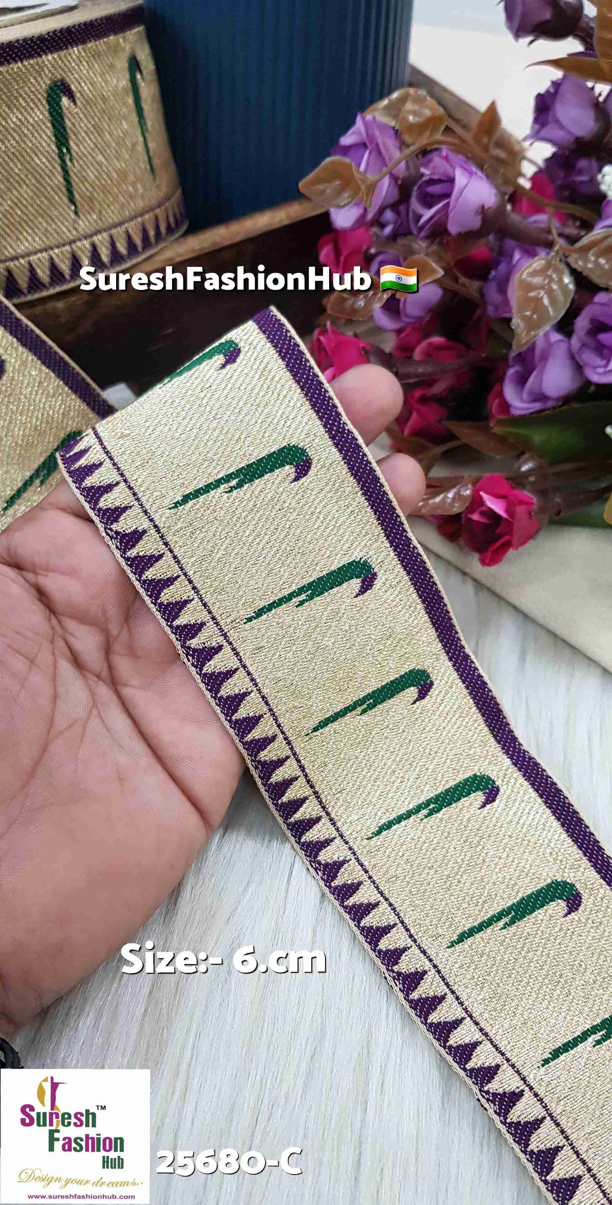  Wine Banarasi Gold Lace