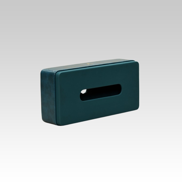 Tissue Box Holder for Home and Office in Premium Faux Leather | Size: 9.5 x 4.5 x 2.5(H) Inches | Moderno | Blue