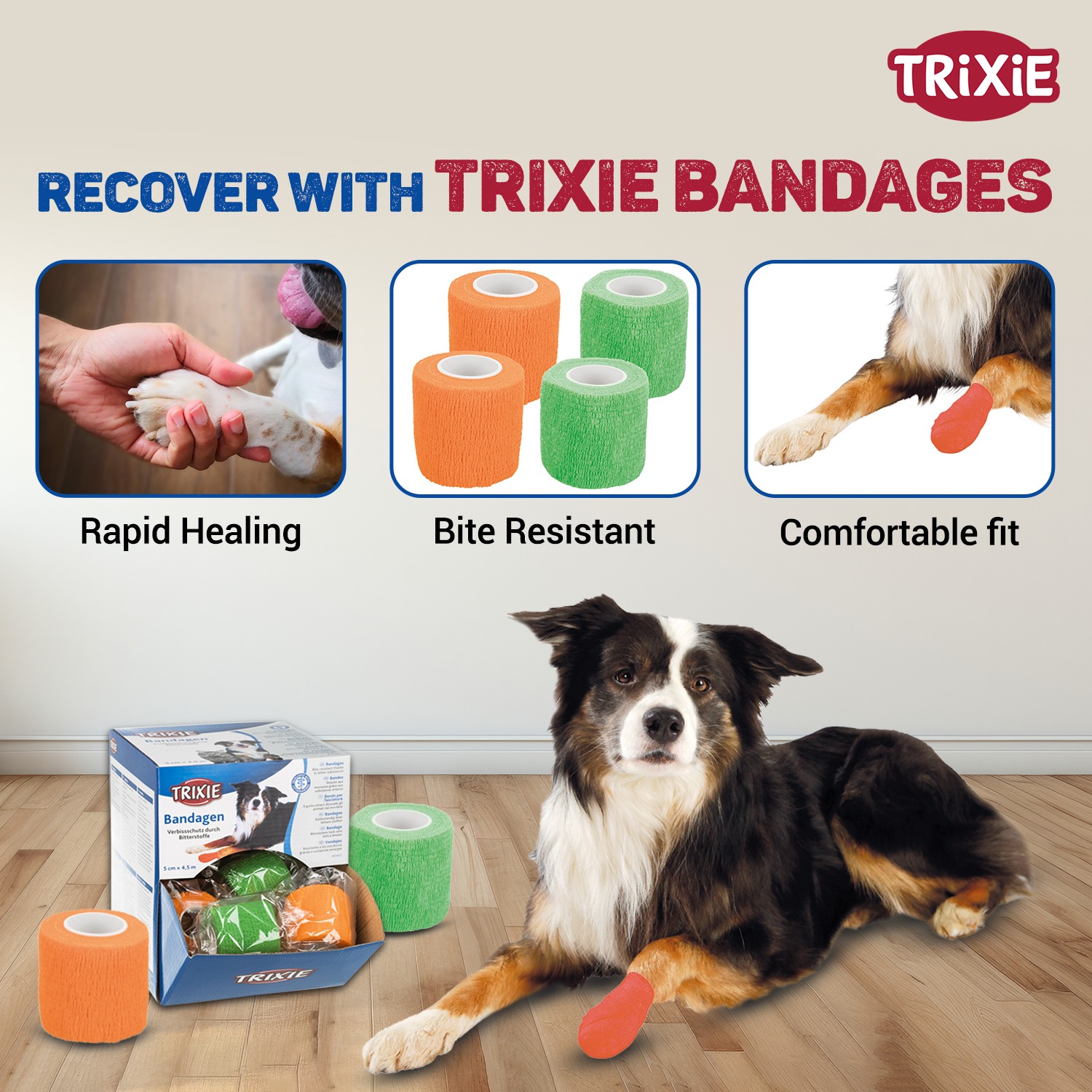 Trixie Bandages with Bitter Substance (5 cm/4.5 m, Assorted)