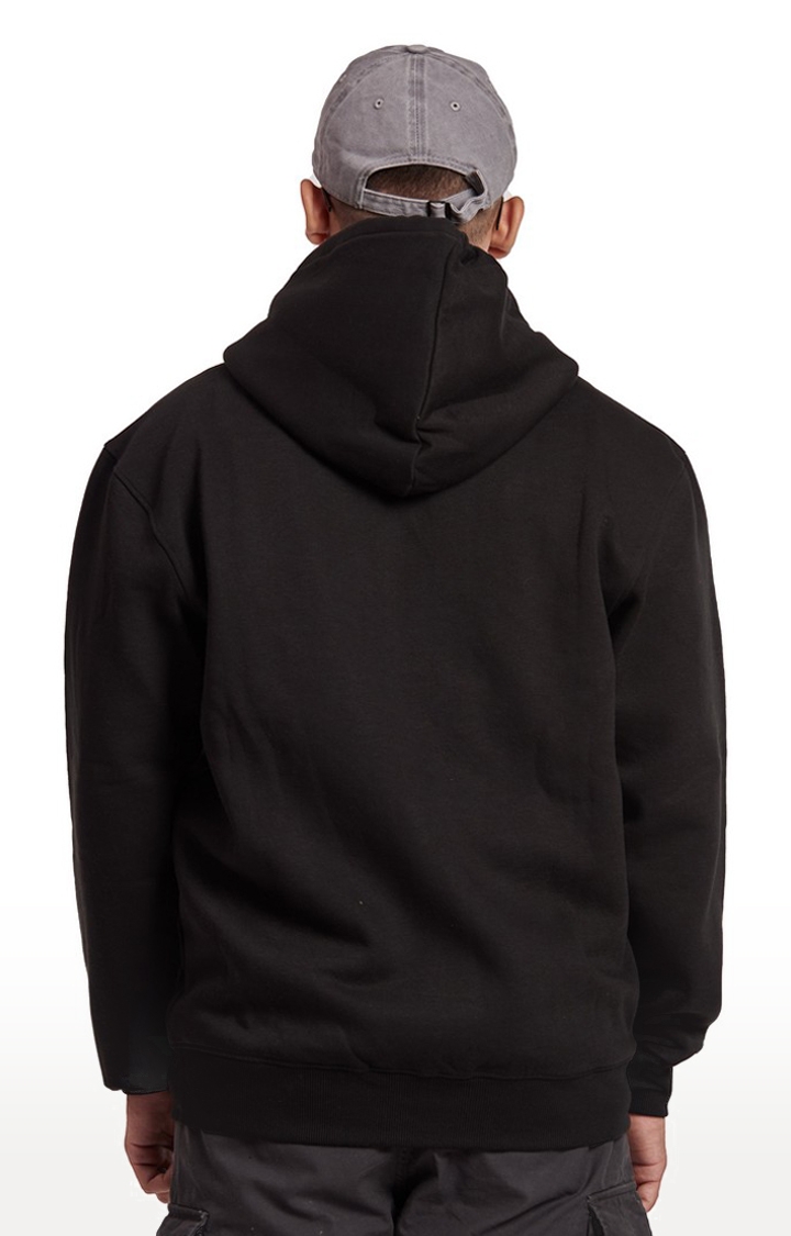 Men's Black Cotton Typographic Activewear Jackets