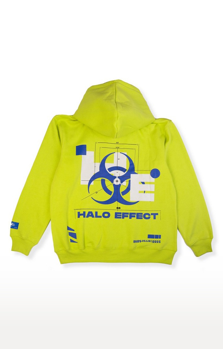 Men's Green Cotton Typographic Hoodies