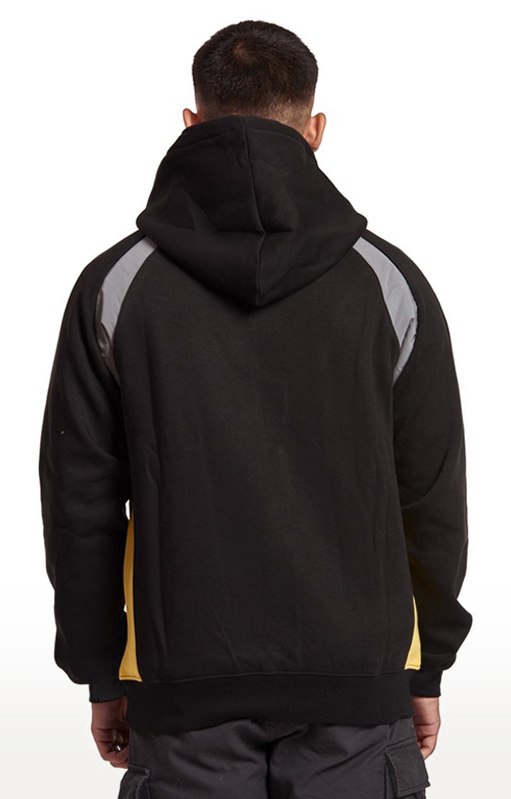 Men's Black Cotton Typographic Activewear Jackets