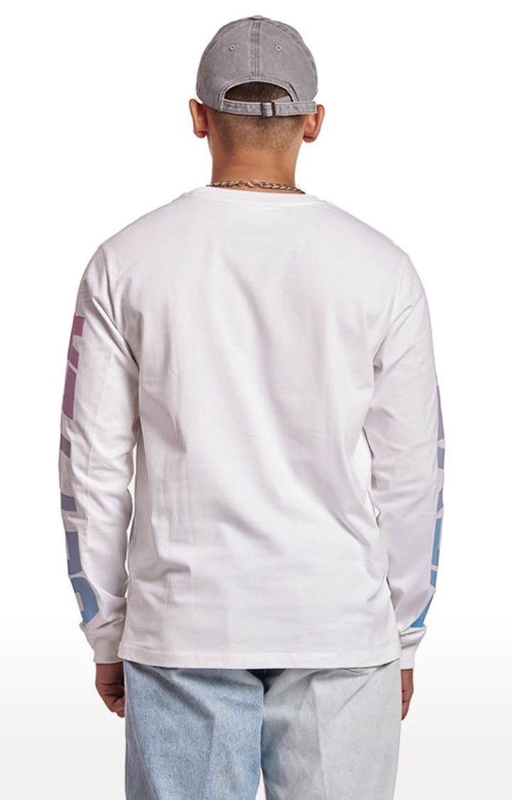 Men's White Cotton Typographic Sweatshirts