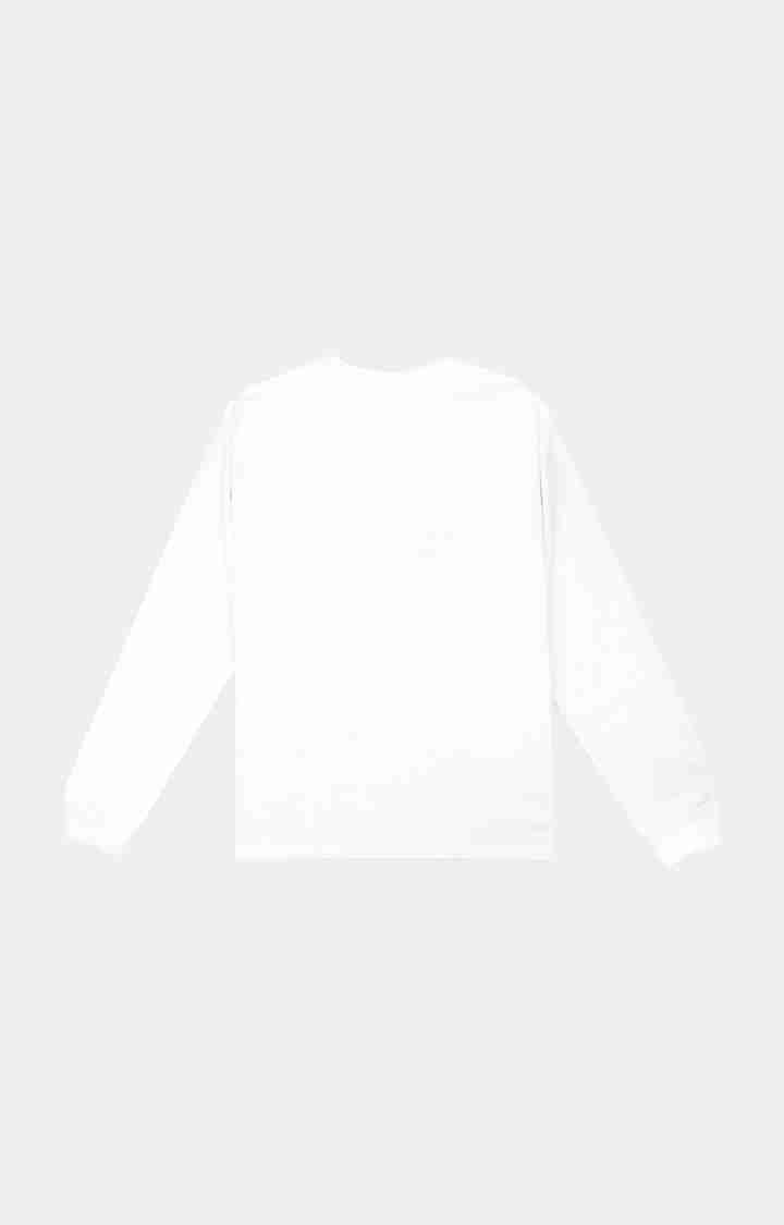 Men's White Cotton Typographic Sweatshirts