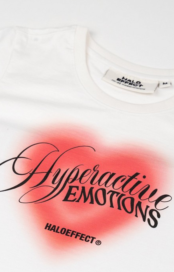 Women's White Cotton Typographic Boxy T-Shirt
