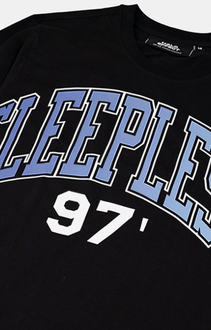 Men's Black Cotton Typographic Sweatshirts