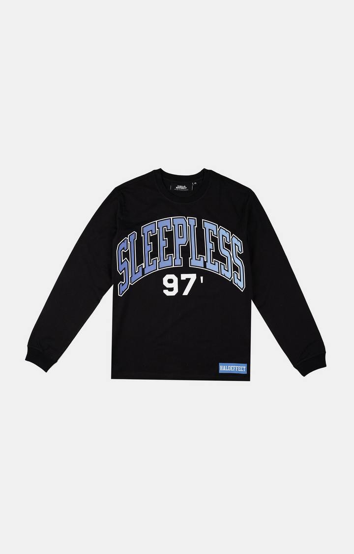 Men's Black Cotton Typographic Sweatshirts