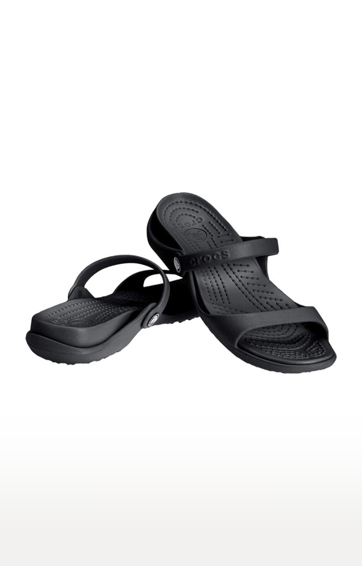 Crocs | Women's Black Solid Flat Slip-ons 5