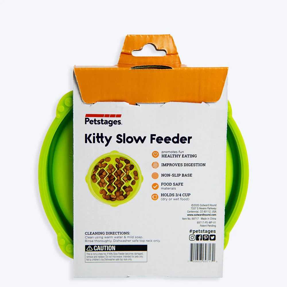 Petstages Kitty Slow Feeder Cat Bowl, XS, 14 cm, Green