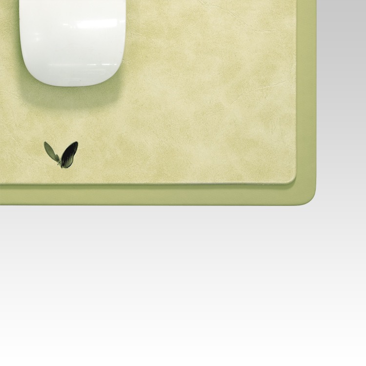 Rectangular Mouse Pad in Faux Leather | Rigid | 11×9 Inches | Moderno | Cream