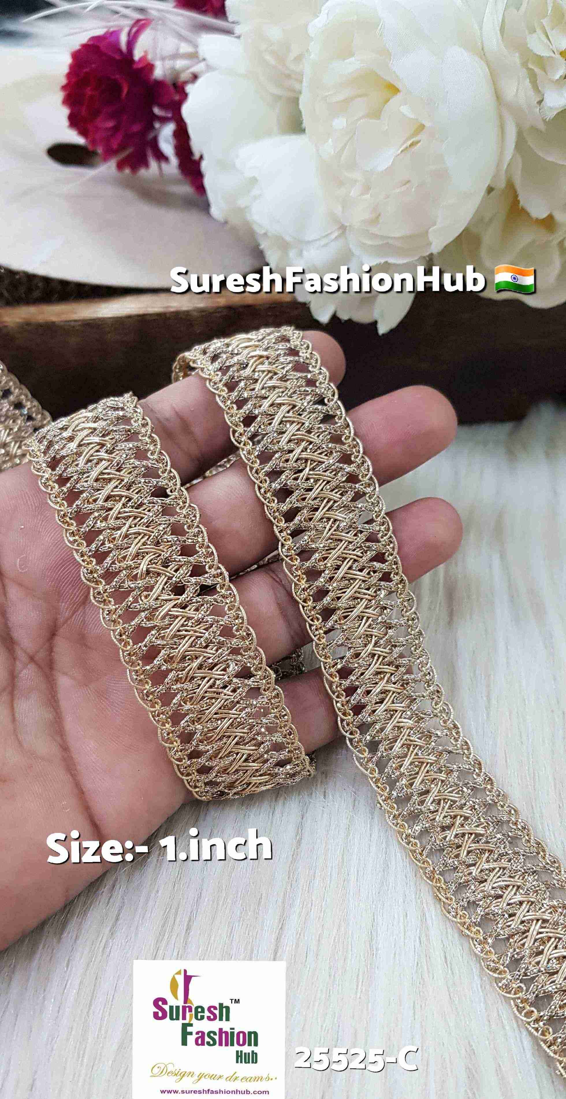 Glitter Pearl Cutwork Jhalar Lace