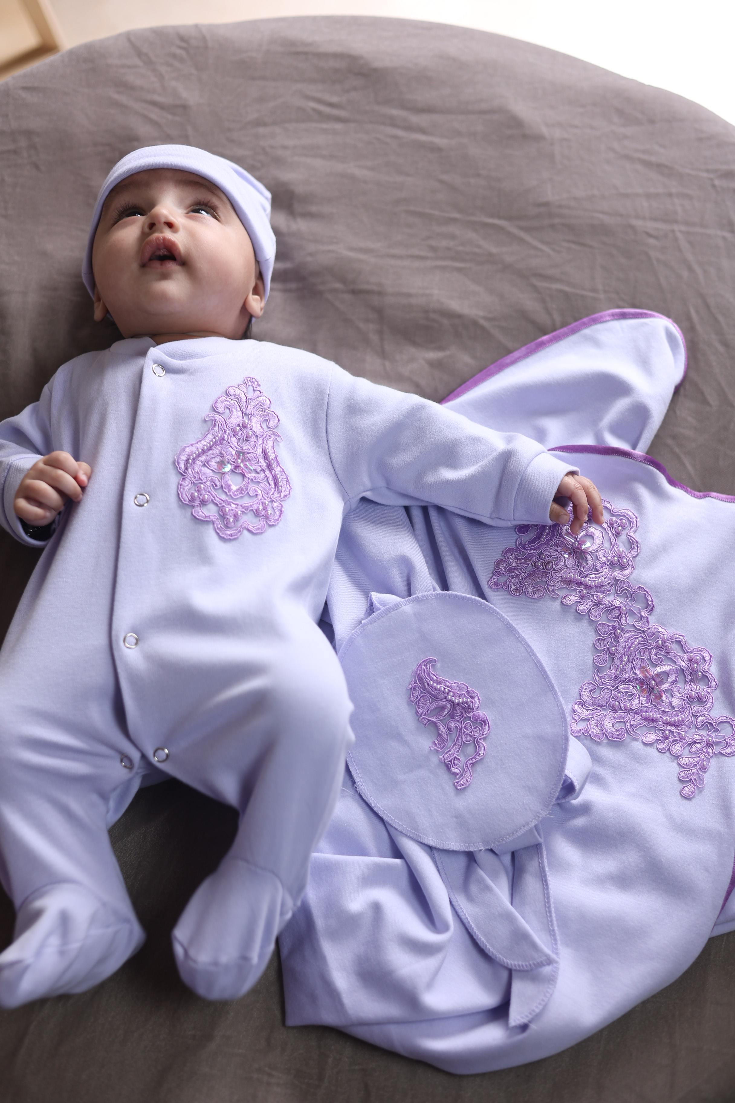 Lavender LoveBug Romper Set