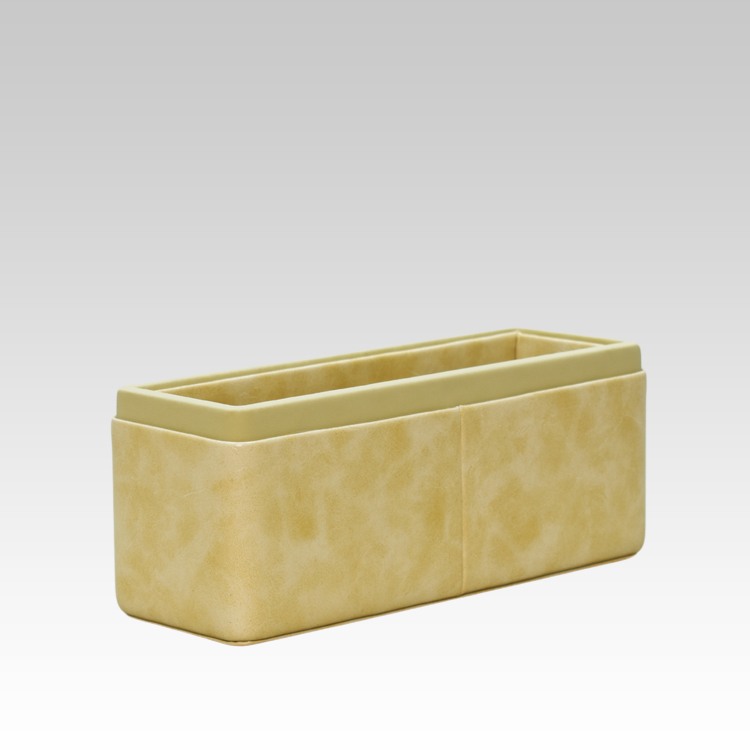 Pen/Pencil Holder | Faux Leather | Rectangular Large | Moderno | Cream