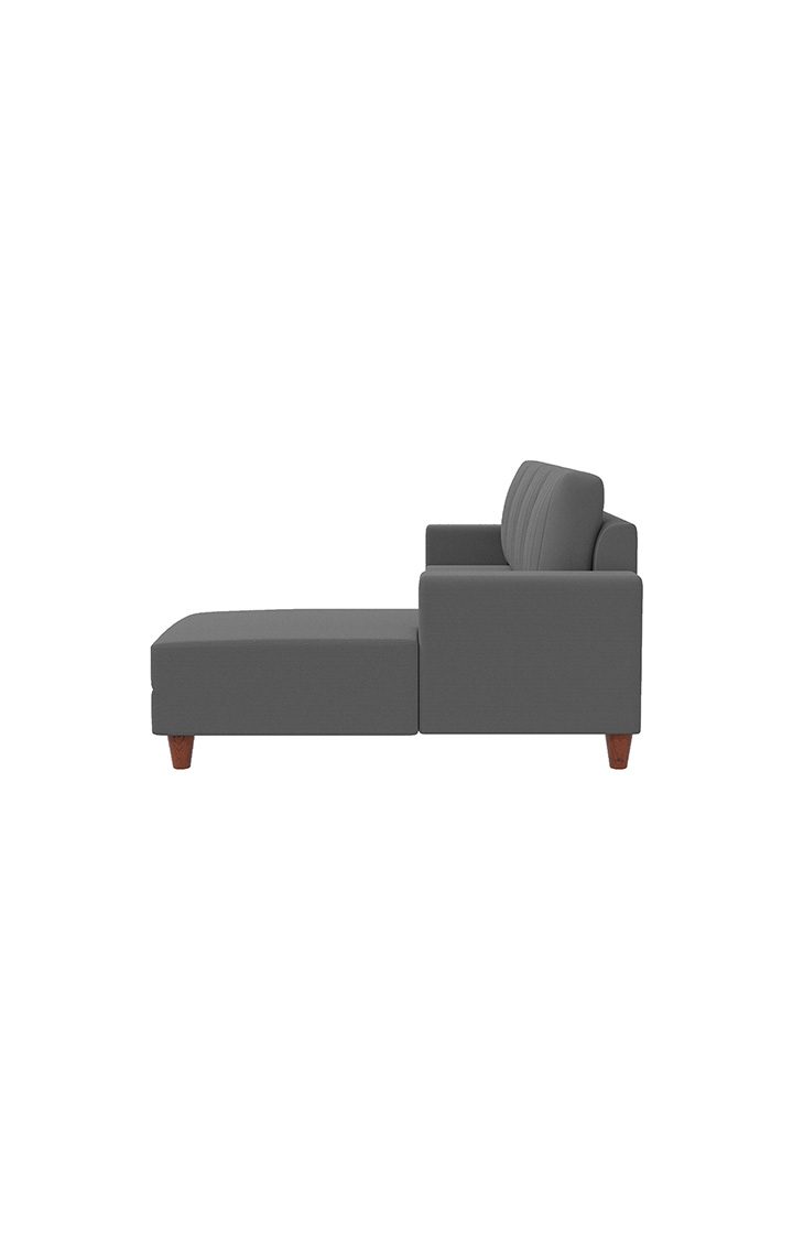 neudot Roman LHS Sectional Sofa for Living Room |6 Person Sofa|Premium Fabric with Cushioned Armrest | Solid Wood Frame|6 Seater in Graphite Grey Color