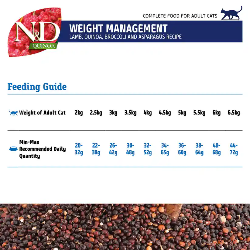 Farmina N&D Grain Free Quinoa Weight Management Lamb Adult Dry Cat Food