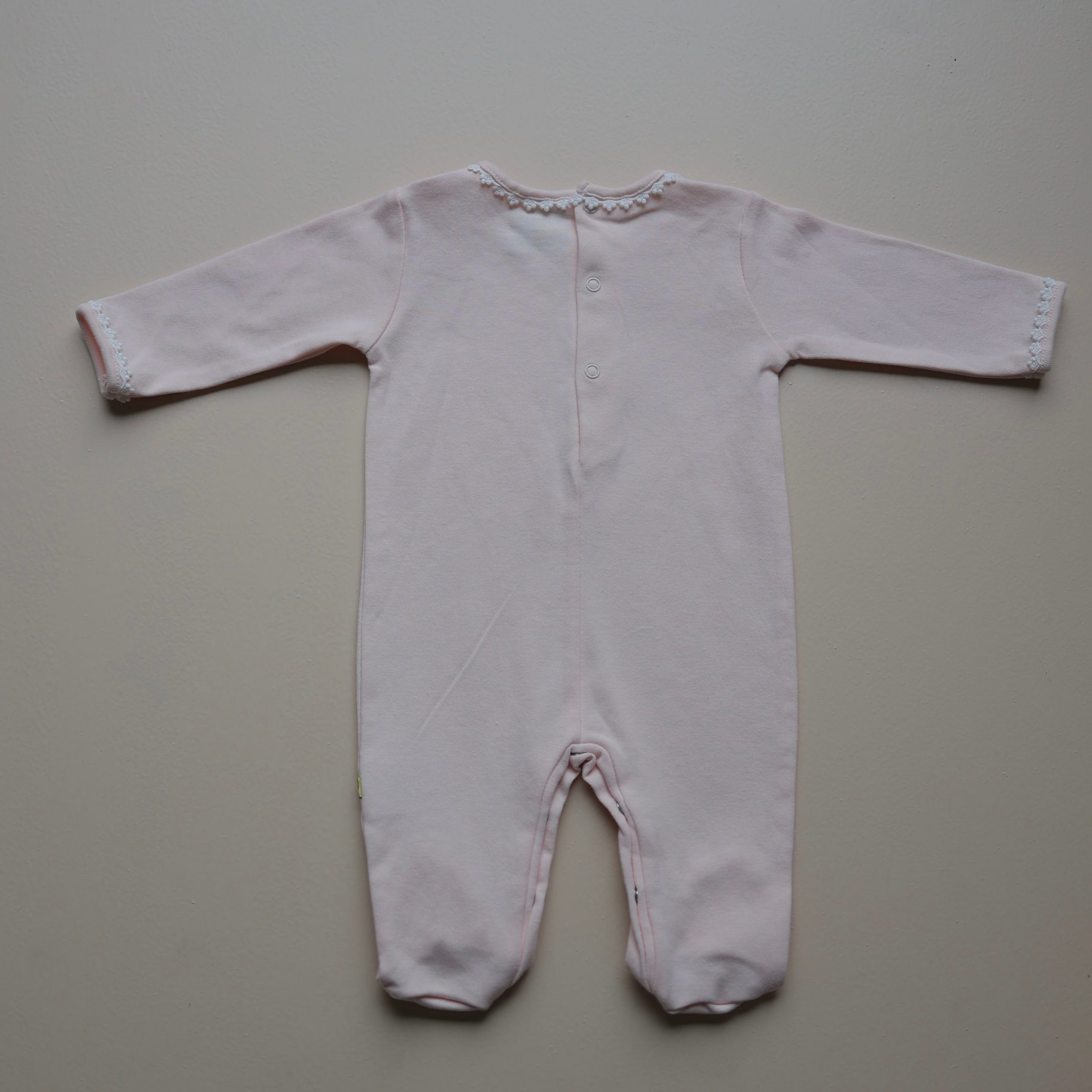 Rosy Bloom Lace Baby Romper