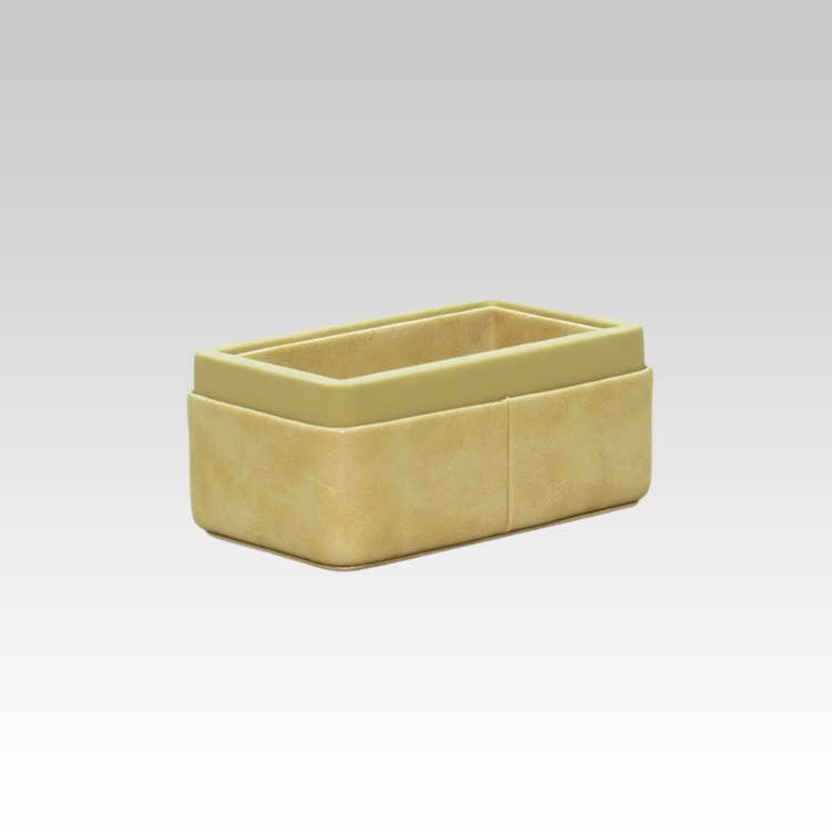 Visiting Card Holder for Desk | Faux Leather | Rectangular | Moderno | Cream