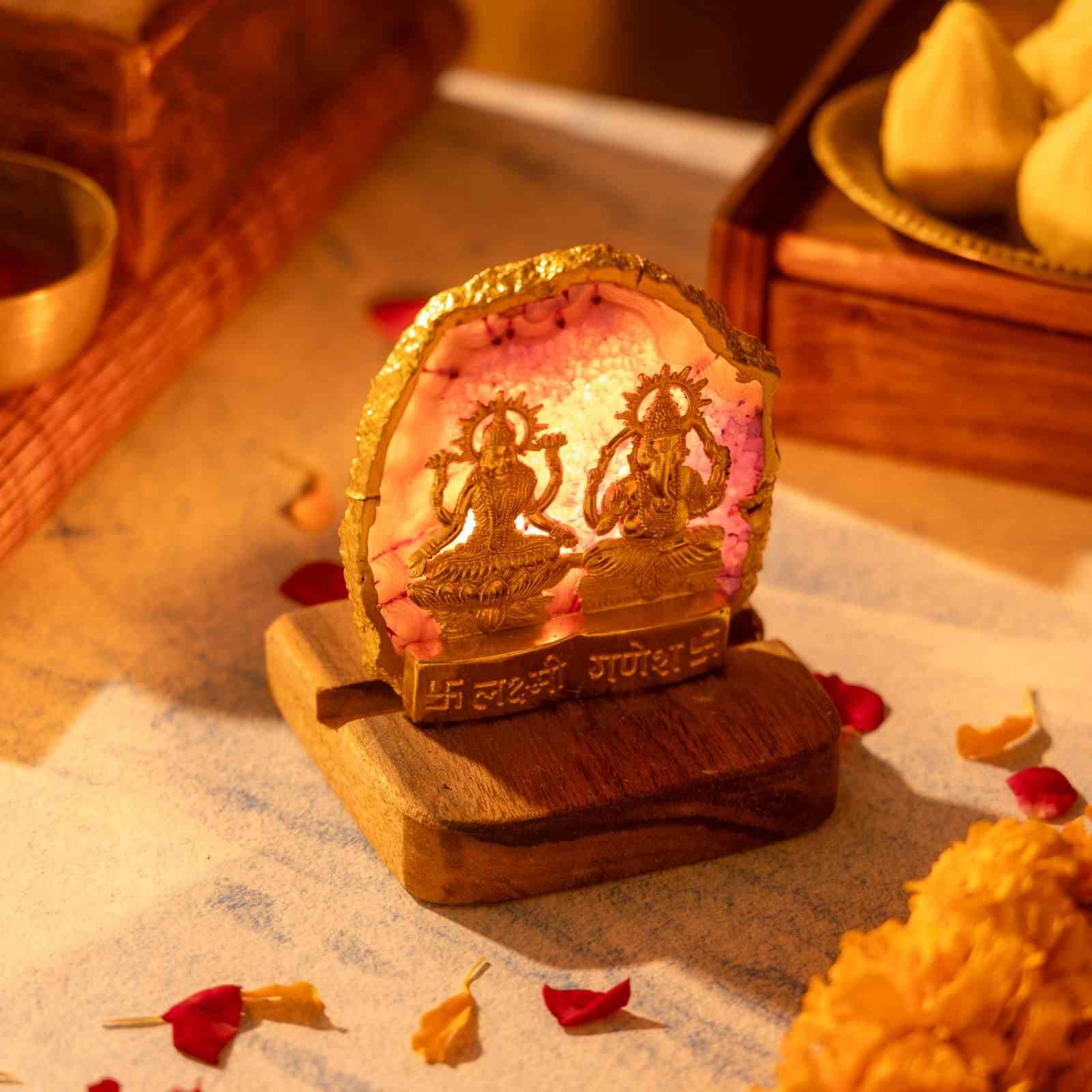 Agate Stone Laxmi Ganesha