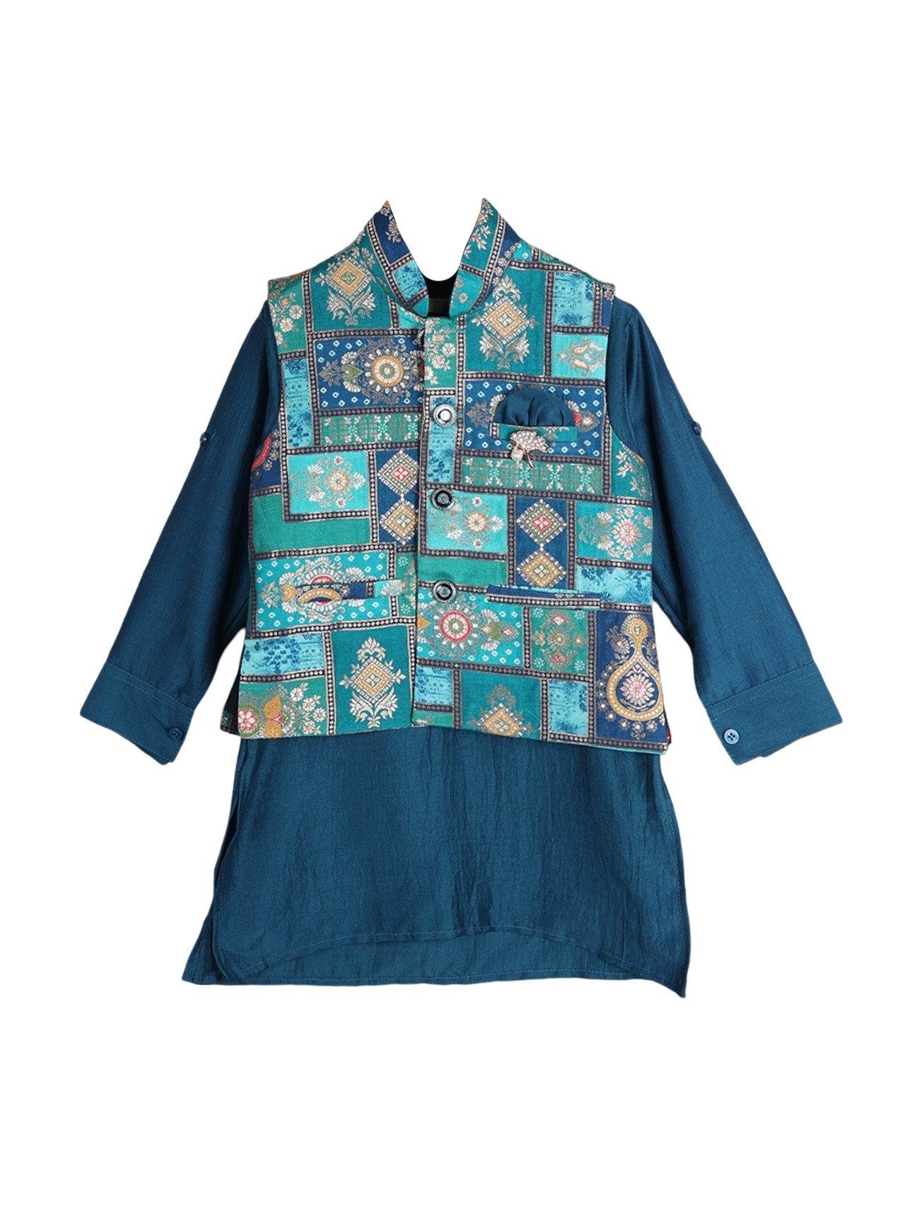 ALBION KIDS BOYS ETHINIC T.BLUE KURTA PYJAMA