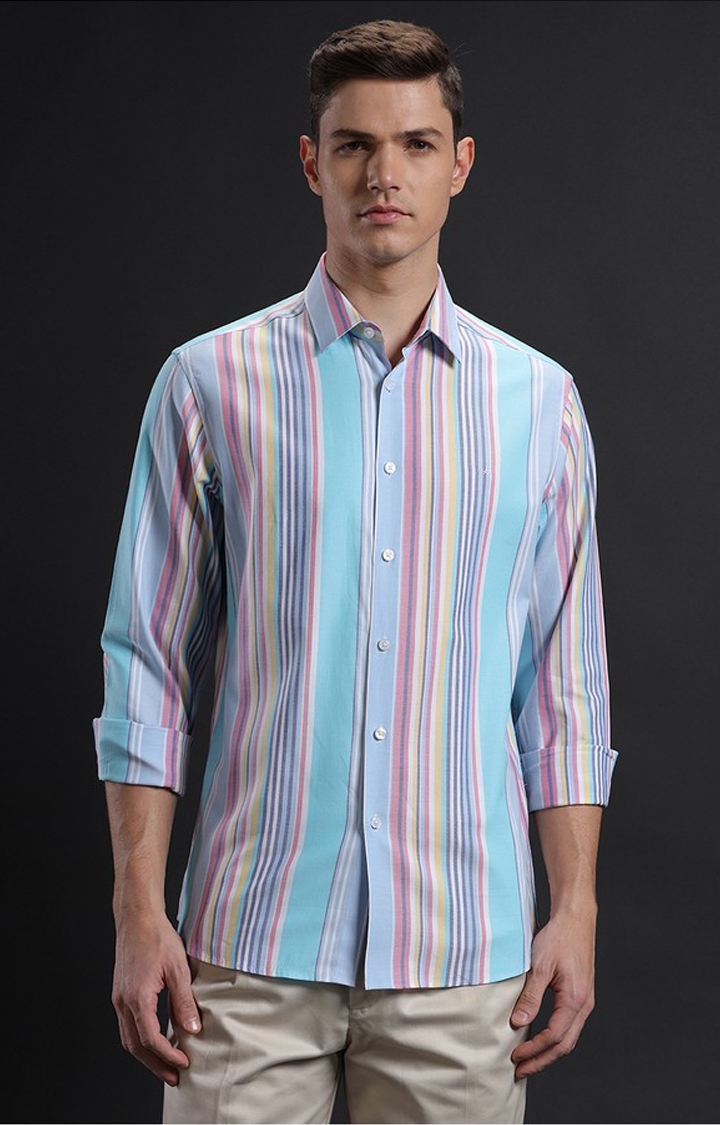 Aldeno | Men's Multi Cotton Striped Casual Shirt