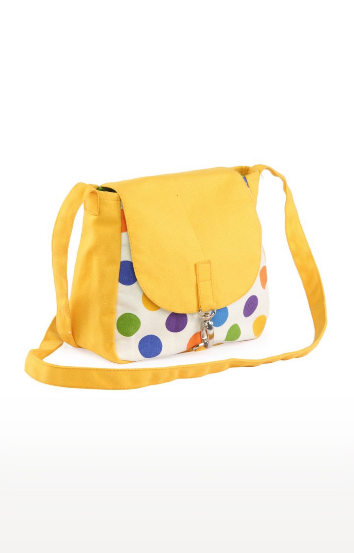 Vivinkaa | Vivinkaa Multi Coloured Polka Dots Canvas Sling Bags 2