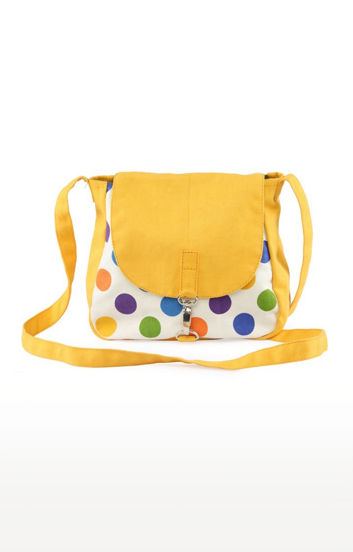 Vivinkaa | Vivinkaa Multi Coloured Polka Dots Canvas Sling Bags 4