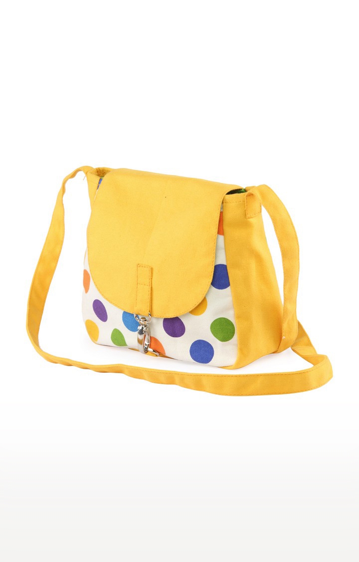 Vivinkaa | Vivinkaa Multi Coloured Polka Dots Canvas Sling Bags 3