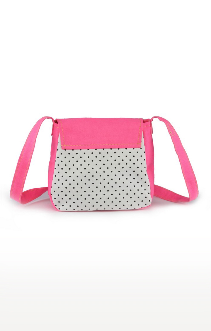 Vivinkaa | Vivinkaa Pink Canvas Polka Dot Sling Bags 1