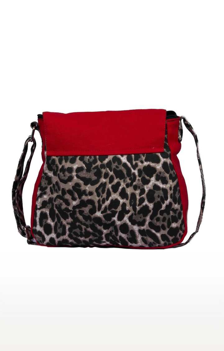 Vivinkaa | Vivinkaa Red Tiger Canvas Printed Sling Bags 1