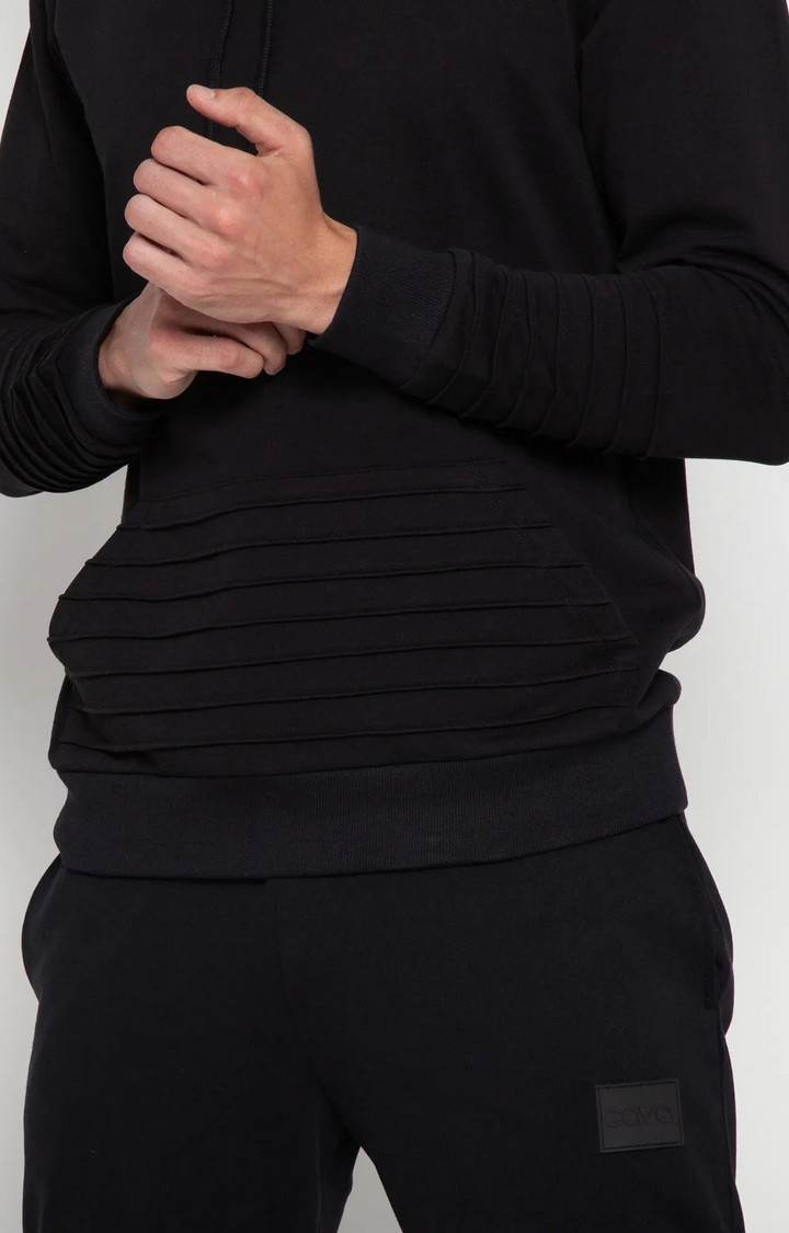 Black Pinstripe Hoodie