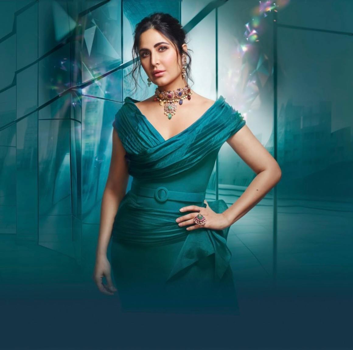 Katrina Kaif in our blue fitted gown