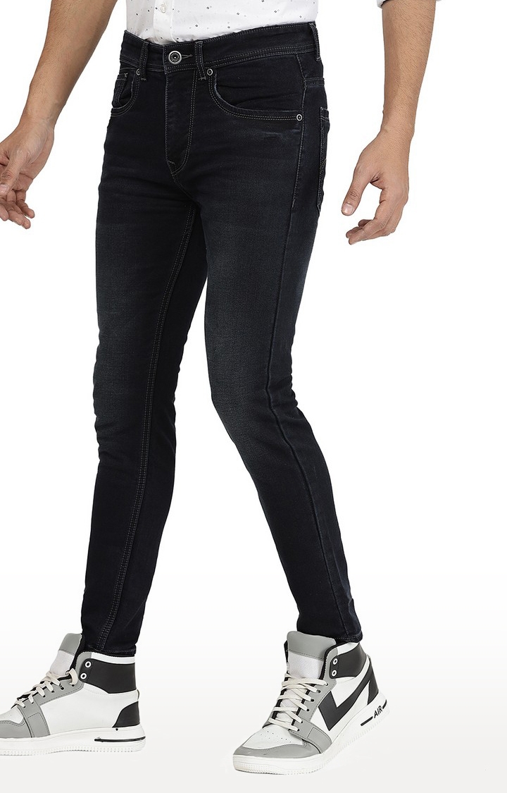 JadeBlue | Men's Grey Cotton Blend Solid Jeans 1