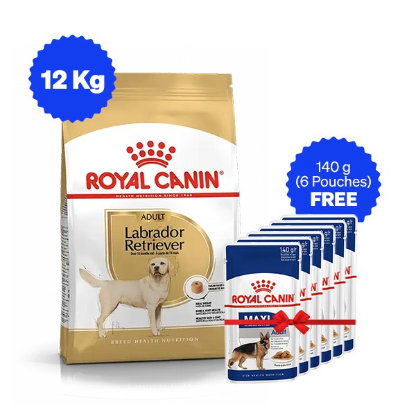 Royal Canin Labrador Adult Dry Dog Food with Free Maxi Adult Gravy Pack