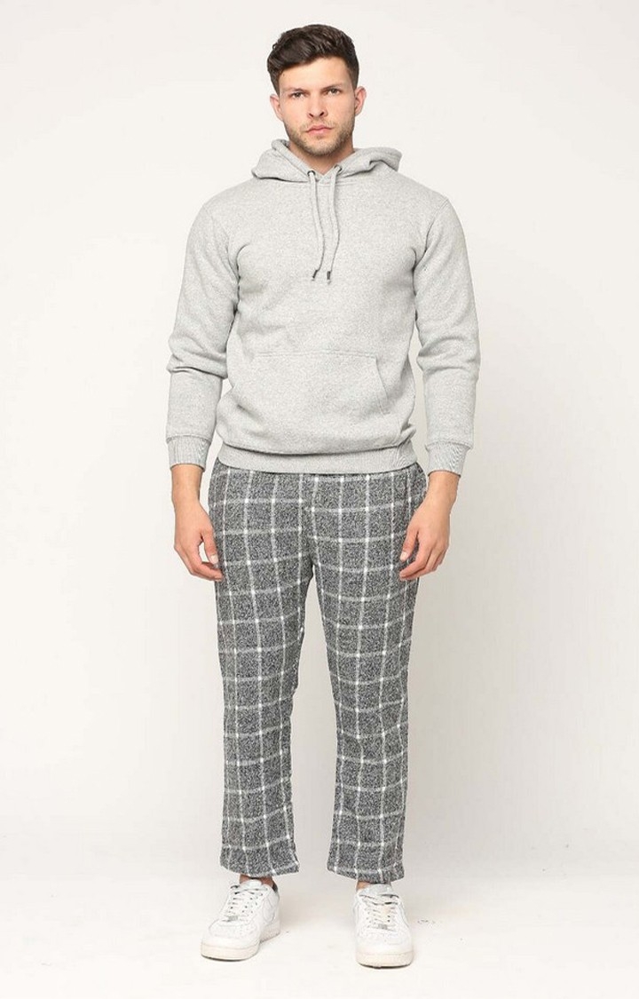 Hemsters | Men's  Grey Checked Trackpants 2