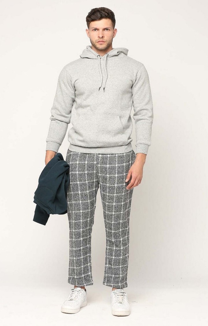 Hemsters | Men's  Grey Checked Trackpants 3