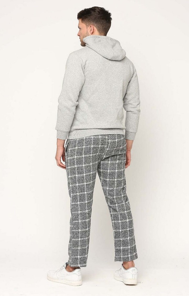 Hemsters | Men's  Grey Checked Trackpants 4