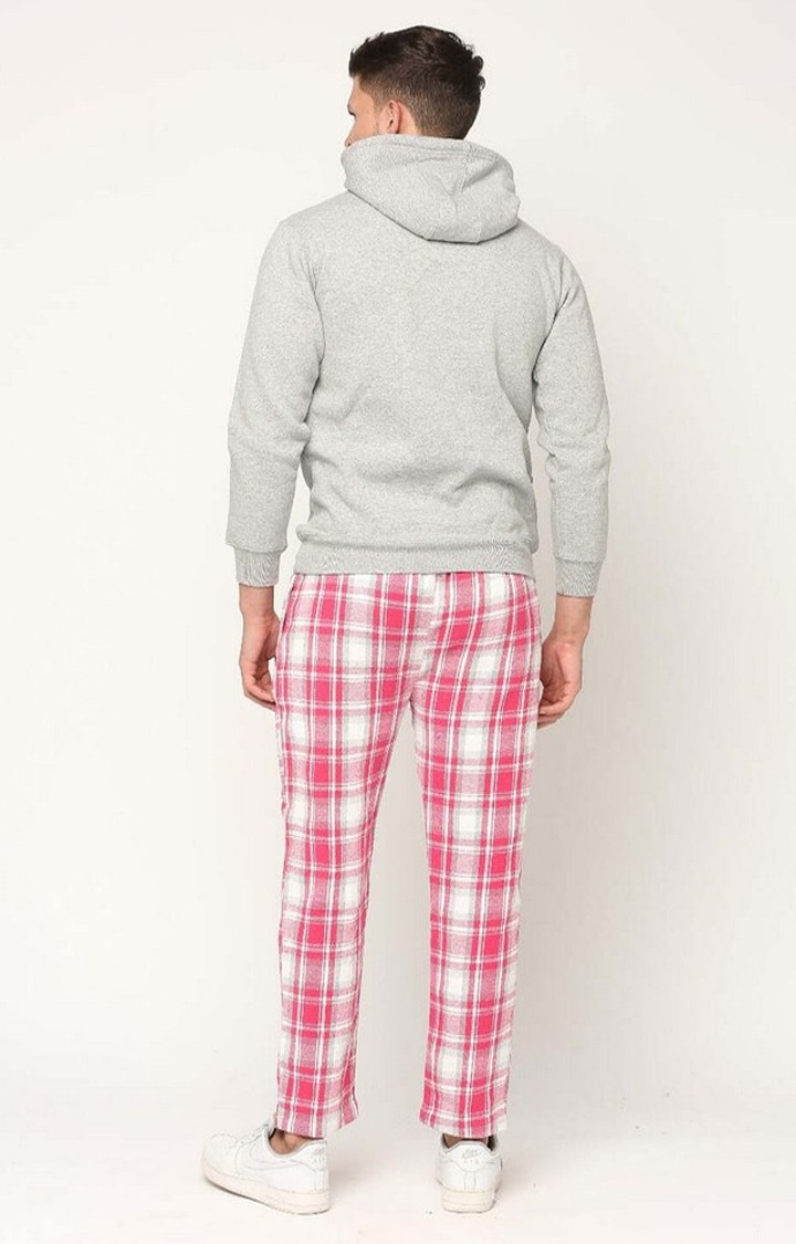Hemsters | Men's  White Checked Trackpants 4