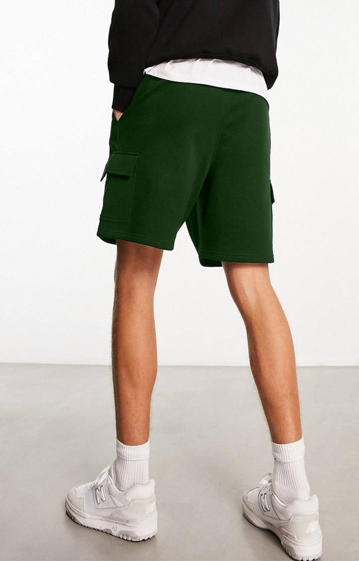 Men's  Green Solid Shorts