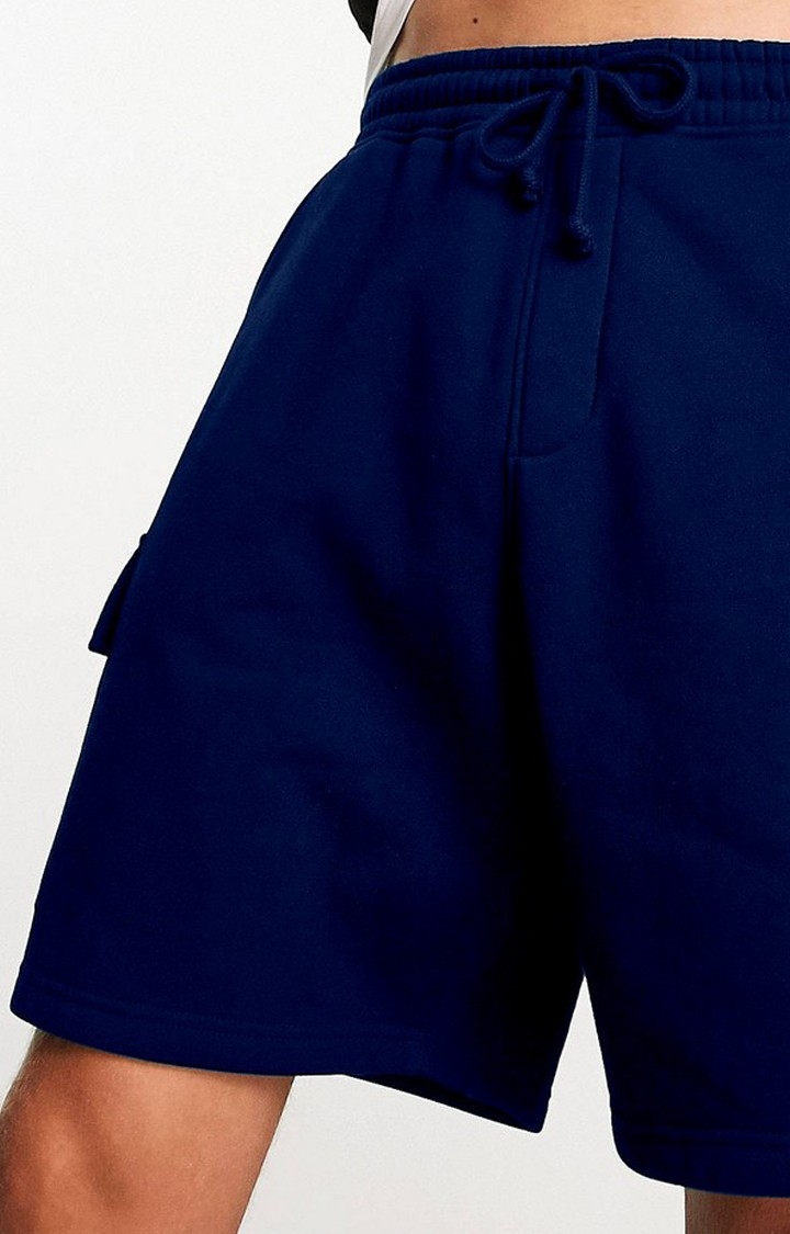 Men's  Blue Solid Shorts