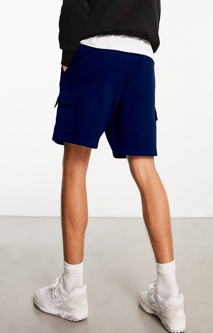 Men's  Blue Solid Shorts
