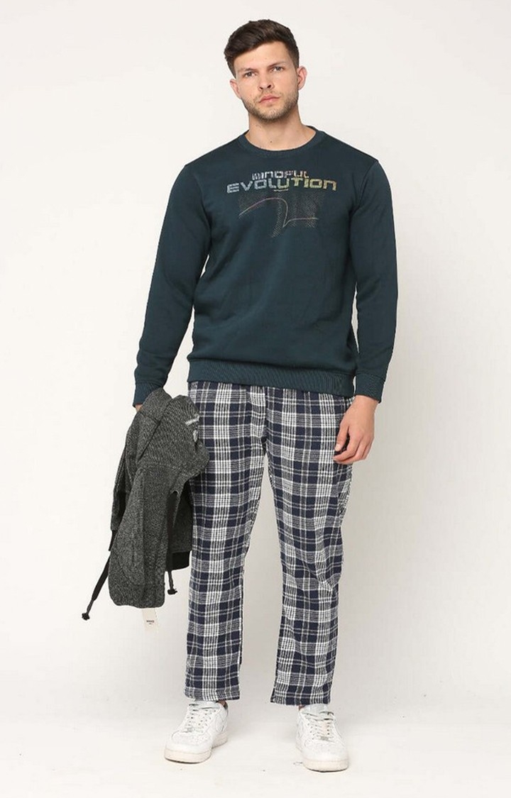 Hemsters | Men's  Blue Checked Trackpants 2