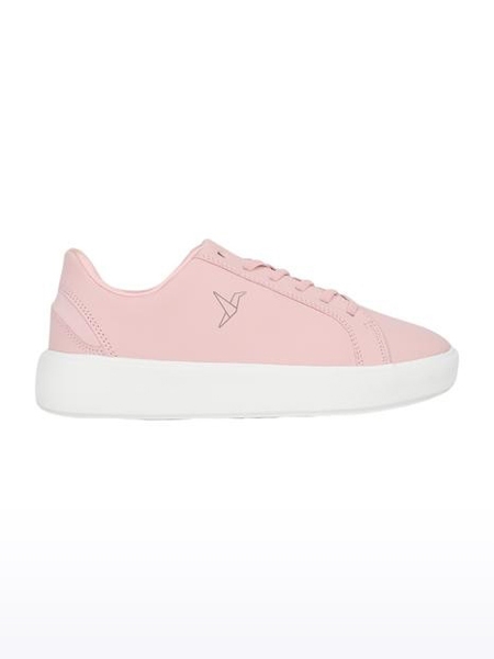 Women's Pink Solid Closed Toe PU Sneakers