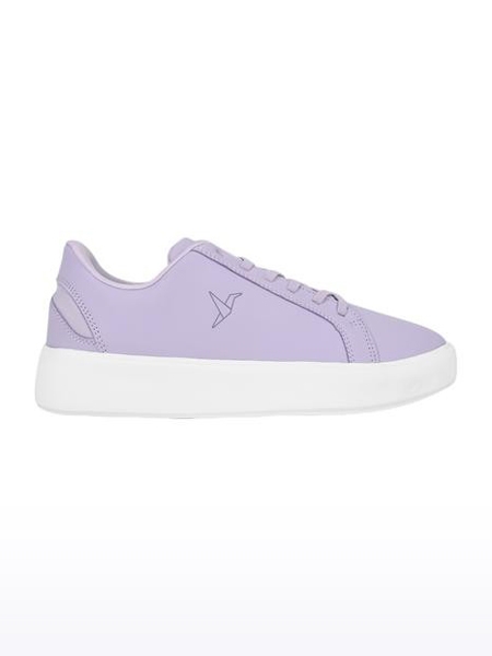 Women's Purple Solid Closed Toe PU Sneakers