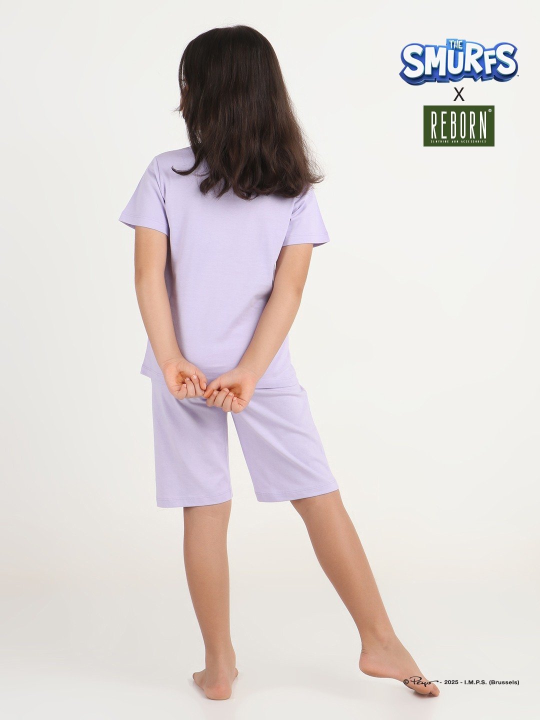Girls 2 piece chest printed co-ord set- Lavender