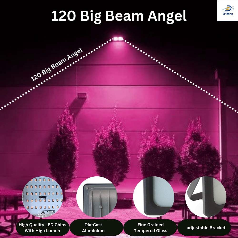 100 Watt LED Down Chawk Flood Light Grey Body Waterproof IP65 For Outdoor Purposes Pack of 2 Colour Pink